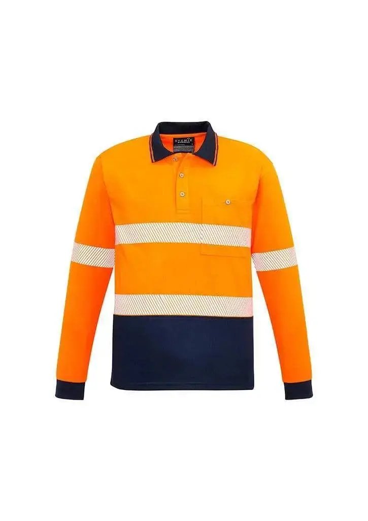 SYZMIK Unisex Hi Vis Segmented Long Sleeve Polo Hoop Taped ZH530 Metro Workwear.